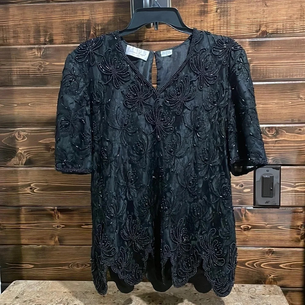 Black Beaded Blouse